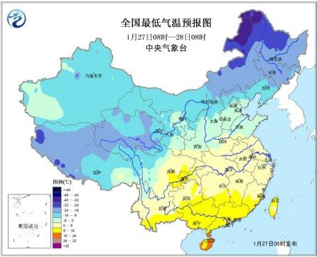 全國最低氣溫預(yù)報圖