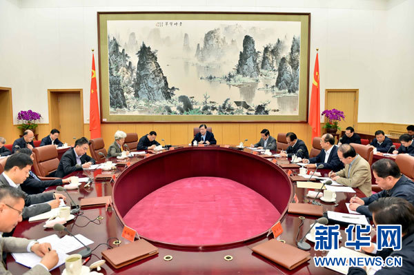 這是11月19日，劉云山在座談會(huì)上講話。新華社記者 李濤 攝