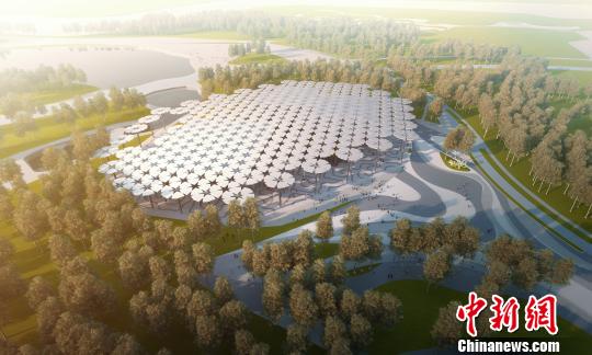 2019北京世園會國際館鳥瞰圖?！≡?攝